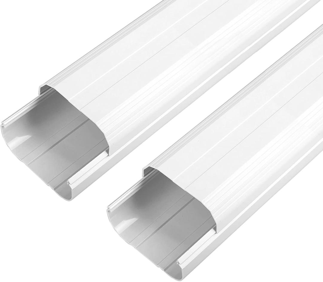 LyPrem PVC Line Cover Kit Parts Accessories for Ductless Mini Split (2Pack 5'' Straight Duct,White)
