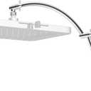 Hibbent All Metal 20'' Shower Head Extension Arm, Solid Brass Flexible Height & Angle Adjustable Shower Arm Extender with Lock Joint, Universal Connection Stainless Steel Pipe Height Extending, Chrome