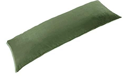 TAOSON 100% Cotton 300 Thread Count Body Pillow Cover Pillowcase Pillow Protector Cushion Cover with Zippers Only Cover No Insert (Sage/Olive Green, 21"x54")