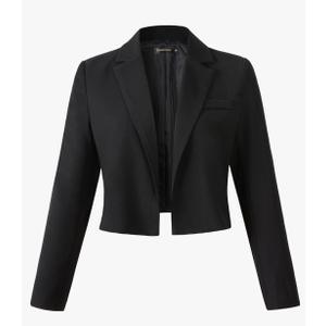 Beninos Womens Casual Blazers Open Front Cropped Blazer Jacket Blac, Small