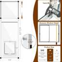Vertical Cat Door for Window,31"-42" Adjustable Height,1-Min Install | 4 Locking Modes,Aluminum Frame,HD Glass,Magnetic Closure,Weatherproof Pet Door Window Insert for Cats