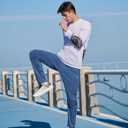 Men's Fleece Sweatpants Zipper Pockets Running Joggers Gym Athletic Sweat Pants for Winter Workout Warm Pant (XX-Large, Blue Gray)