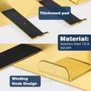 Hair Dryer Holder Wall Mount, Universal Hair Dryer Hanger for Bathroom/Bedroom/Barbershop, 304 Stainless Steel Organizer with 3M Adhesive, No Drilling Space Saver (Gold)