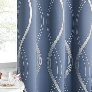 NICETOWN Stone Blue Floral Curtains Blackout 84 inch Length for Bedroom Living Room, Thermal Insulated Grommet Room Darkening Pattern Drapes for Boys Kids Mans Home Decoration (2 Panels, 52 by 84)