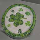 40 Pack St Patricks Day Plates 12 x 10 Inch St Patricks Paper Plates - Green & White Shamrock Large Disposable Dinner Platters for St Patricks Party Decorations