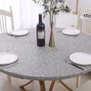 Walrus Round Vinyl Fitted Tablecloth with Flannel Backing Elastic Edge Design Table Cover Waterproof Oil-Proof PVC Table Cloth Stain-Resistant Best for 32"-36" Round