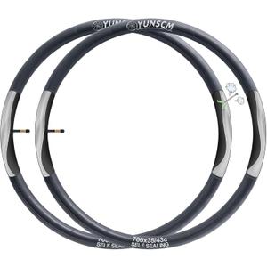 2-PCS 700C Self-Sealing Bike Tubes 700x35C 700x38C 700x40C 700x42C AV48mm Automatic Repair, Puncture Resistant Compatible with 700x35C/36C/38C/40C/42C/43C Heavy Duty Bicycle Tire Tubes Schrader Valve