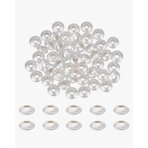 BENECREAT 925 Sterling Silver Beads 2.2mm Round Sterling Silver Beads Metal Spacer Beads Large Hole Silver Round Beads