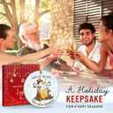 2 x Bourbon Christmas Ornament 2025 - Bourbon Gifts for Men, Dad, Grandpa, Whiskey Ornament, Unique Gift Ideas for Drinkers, Whiskey Lovers, Ceramic Wine Ornaments for Christmas Tree