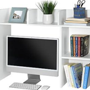 GlossyEnd Sturdy and Elegant Wood Dorm Desk Bookshelf Organizer, Office Desk Bookshelf Holder, Desktop Bookshelf Storage, Desk Book Organizer, Collage Dorm Desk Bookshelf, White