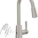 Moen Riley Spot Resist Stainless Hands-Free Touchless Sensor Single Handle Pull Down Kitchen Faucet, 7402EWSRS