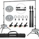 Backdrop Stand - 10x8.5ft(WxH) Photo Studio Adjustable Background Stand Support kit with 4 Crossbars, 8 Clips, 2 Waterbags and Carry Bag for Parties, Events Decoration, Wedding, Photography (Black)