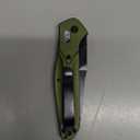 940 Axis Lock Knife with Reversible Pocket Clip, 3.2" Reverse Tanto Blade, Green Aluminum Alloy Handle With Thumb Stud Open for Outdoor, Camping, EDC