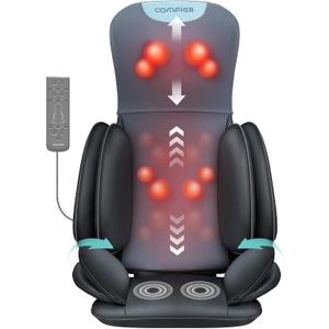 COMFIER Shiatsu Neck & Back Massager with Heat, Full Back Coverage Massage Chair Pad with 4D Kneading & Adjustable Neck Nodes, Waist & Hip Compression, Mother Day Gift for Mom