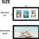 10x20 Picture Frame with Tempered Glass, 5x7 Picture Frame Collage, Display Three 5x7 Photos with Mat or 10 x 20 Pictures without Mat - Horizontal or Vertical Wall Mounting, 2 Pack, Black