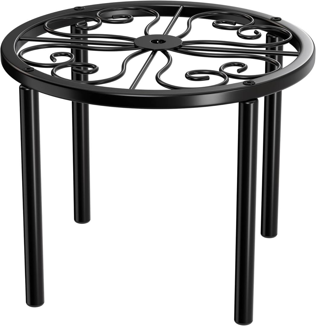 Plant Stand Plant Holder - 7.9 x 7.9 x 5.9 inches Flower Stand for Garden Courtyard, Heavy Duty Plant Rack for Multiple Plant Indoor or Outdoor, Black.