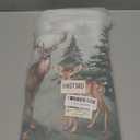 Arquiel Winter Woodland Deers Tablecloth Waterproof, Forest Tree Table Cloth Rectangle, Washable Table Cover for Christmas Party Home Kitchen Decoration(60×120 Inch)