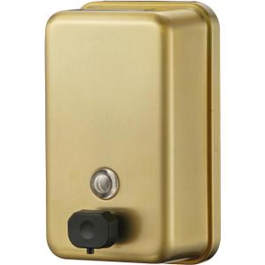 Brushed Gold Stainless Steel Vertical 1100ml/37oz Capacity Commercial-Grade Soap Dispenser, Wall-Mounted Bathroom Hand Soap Dispenser with Corrosion-Proof Lining and Anti-Leak Pump