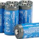 Amazon Basics 6-Pack Non-Rechargeable CR123A Lithium Batteries, 3 Volt, Up to 10-Year Shelf Life