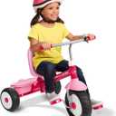 Radio Flyer Deluxe Steer & Stroll Trike, for Kids 2-5, Pink, Steel Frame
