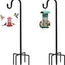 Bird Feeders Pole,Shepherds Hooks for Outdoor 2 Pack 36 Inch Bird Feeders for Outdoors with 5 Prongs Base Hanging Planters for Outdoor