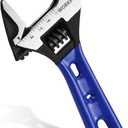 WORKPRO 4-Inch Stubby Adjustable Wrench, 0.94-Inch Extra Wide Jaw Opening Wrench, Metric/SAE Scales, Cr-V Steel, Ideal for Work in Confined Spaces