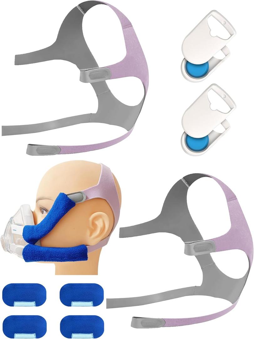 2 Packs F20 Replacement Headgear Compatible with F20 Full-face Mask, Include 4 Magnetic Clips+4 Headgear Straps (Small For Her)