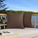 Kevin Textile Pack of 2 Outdoor Waterproof Pillow Covers Throw Pillow Covers Decorative Pillowcases Classic Checkered Pillow Cases for Sofa Couch Patio Garden 24x24 Inch Brown