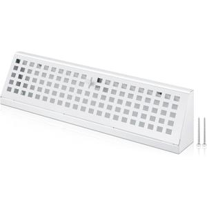 Yaocom 1 Pack 18 Inch Baseboard Register Duct Opening Size Modern Design Vent Covers for Home Floor Wall Baseboard Air Covers with Air-Volume Damper Supply Floor Diffuser Including Screws (White)