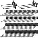 35Pack Slatwall Hooks, Panel Display Hooks, Black Slatwall Accessories, Heavy Duty Hanging Shelf Brackets, Metal Hangers for Garage Shop Retail Display (6 and 8 Inch)