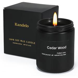 Kandelo Scented Candle Cedar,7oz 40Hour Burn,Scented Candles for Home| Spring Candles| Black Jar Candle|Soy Candles,Long Lasting Candles |for Men & Women Candles Gifts (Cedar, 7oz)
2 Pack