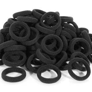 120 Pcs Baby Hair Ties, Cotton Toddler Hair Ties for Girls and Kids, Small Seamless Hair Bands Elastic Ponytail Holders(Black)