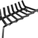 Fireplace Log Grate 24 Inch Cast Iron Fire Place Grates Heavy Duty Solid Steel 3/4 7 bars Firewood Stove Indoor Chimney Hearth Outdoor Fire Pit Log Burning Rack