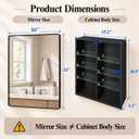 16x24 Medicine Cabinet with Mirror, Recessed/Surface Mount