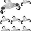 QWORK 8 pcs 6" Steel Tri-Dolly, 200 lbs Load Capacity, Great for Moving Furniture & Appliances, Durable and Easy to Use