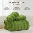 EMME Faux Fur Duvet Cover King Size, 3 Pieces Ultra Soft Fluffy Comforter Cover, Cozy Warm for Winter, Luxury Elegant Shaggy Bubble Design Bedding, 1 Duvet Cover & 2 Pillow Shams (King, Green)