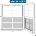 2 Pack Shed Window 24Wx27"H, White Flush Mount Window with Tempered Glass and Removable Screen for Playhouses, Sheds, Garage and Chicken Coops