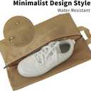 6pcs Portable Shoe Organizer, Travel Pouches with Zipper, Golf Shoe Bags, Clothes Bags, Soccer Cleats Bag Shoe Pouch for Gym, Waterproof, Odor-Resistant (Khaki)