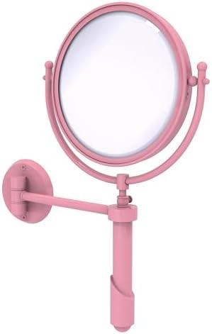 Allied Brass SHM-8/2X-PNK Soho Collection Wall Mounted Make-Up Mirror 8 Inch Diameter with 2X Magnification, Pink
