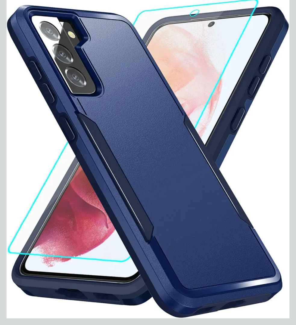 for Galaxy S21 Case with Screen Protection: Heavy Duty Protective Shockproof and Scratch Proof Cell Phone case for Samsung Galaxy S21-Blue