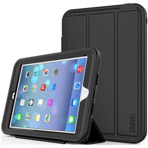 DUNNO Heavy Duty Full Body Rugged Protective Case with Auto Sleep/Wake Up Stand Folio & Three Layer Design for iPad Mini 1/2/3 (Black)
