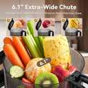 5ive Juice Machine, 6.1'' Wide Feed Chute Cold Press Juicer, 1.2L Capacity
