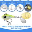 TRUSCEND Easy Catch Fishing Lures with Vibrating Swimming Flashing and Jigging Action, Ultimate Search Bait for All Fish Species, Amazing Ice Fishing Jig Spinners with BKK Hook, Long Cast Spinner Bait (A3-1/2oz-2.6")