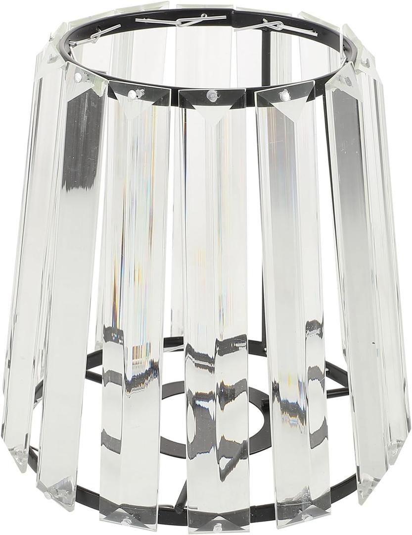 Crystal Glass Lamp Shade Replacement for Pendant and Ceiling Lights, 15cm Step Shape Glass Lampshade 4.2cm Aperture, Small Lamp Cover for Home Lighting Fixtures