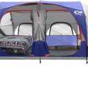 CAMPROS CP Tent 12-Person-Camping-Tents,3 Room Family Tents,Waterproof Windproof Family Tent with Top Rainfly,6 Large Mesh Windows,Double Layer,Easy Set Up, Portable with Carry Bag-20' x 9' x 72"(H) (Blue)