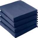 coolboss Outdoor Chair Cushions Set of 4, Outdoor Cushions for Patio Furniture, Water Resistant Chair Cushions for Outdoor Furniture Square Corner Patio Cushions with Non-Slip Ties, 18.5"x16"x3, Navy