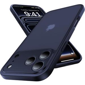for iPhone 17 Pro Max Case, [Ribbed Non-Slip Sides] [Military-Grade Drop Protection] [Full Camera Protection] Anti-Yellow Soft-Touch Shockproof Slim Phone Case for iPhone 17 Pro Max, TitaniumBlue