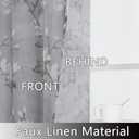 SMILE WEAVER Grey Sheer Curtains 84 inch Length for Living Room,Light Filtering Curtain for Bedroom,Linen Textured Floral Semi Sheer Curtain Rod Pocket Window Drapes for Kitchen,2 Panels