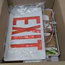 Sunco 2 Pack Exit Signs With Emergency Lights, Two Adjustable LED Lights With Backup Battery, Red, 94V-0 Fire Resistant, 120-277V, Wall Or Ceiling Mount, Commercial Grade Double Sided UL (White)