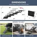 Oiilores Foldable Dog Stairs for Large Dogs - Extra Wide Pet Ramp for Cars, SUV, Truck & High Beds, Non-Slip Surface, Supports Up to 250 Lbs, 6 Steps
